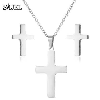 Lovely Gold Color Kitten Cat Stainless Steel Jewelry Set Necklaces Men Collares Fashion Hollow Cat Earring Necklace Paw Jewelry