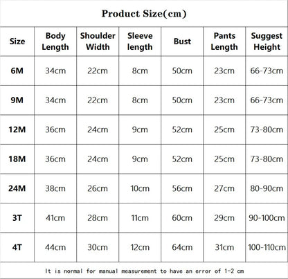 Kids Clothes Set Baby Boy/Girl T-Shirt + Shorts Summer Clothing Cotton Cartoon Casual Boys Tracksuit Children Baby Clothes Set