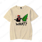 Christmas Black Cat Christmas Tree Print T-shirts Women Summer Short Sleeve Round Neck Loose T-Shirts Creative Personalized Tops