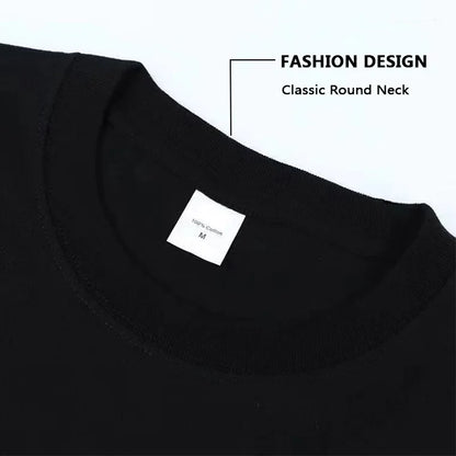 Cute Kitten Cat Play Games Print Avant-garde Fashion Trend Loose Cotton Round Neck Short Sleeve Men's T-shirt Korean Clothing