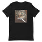 Fun Cat Print Men T-shirt Outdoor Street Casual Funny Personality Versatile Fashionable Trendy Pure Cotton Short-sleeve Clothing