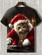 Japanese Ukiyo-e Cats Graphic T Shirts For Men Fashion Trend Short Sleeve 3D Printed Kids T-shirt Casual Oversized Harajuku Tees