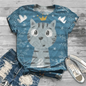 3D Printed Lovely Cat T Shirts For Women Casual Clothing Short Sleeve Tops Tshirts Streetwear Loose Oversized Breathable Tees