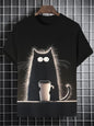 Japanese Ukiyo-e Cats Graphic T Shirts For Men Fashion Trend Short Sleeve 3D Printed Kids T-shirt Casual Oversized Harajuku Tees
