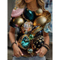 Cat Animal Pattern T-Shirt For Women Easter Egg 3D Printed T Shirts Summer Casual Oversized Tees Round Neck Tops Short Sleeves