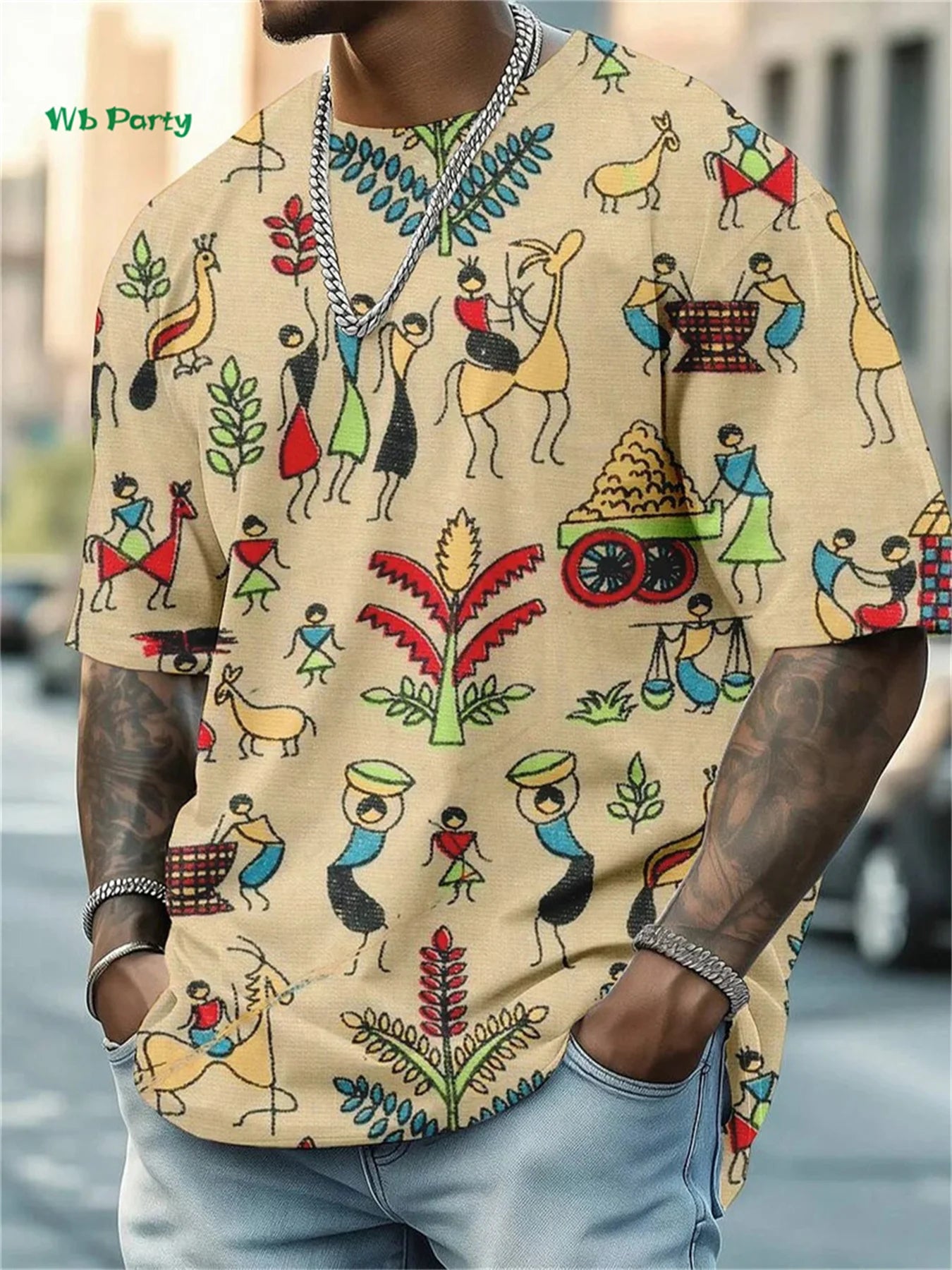 Funny Design Men's T-Shirt Fashion Animal Print Short Sleeve T-Shirt Oversized Harajuku Tops Summer Men's Street Casual Clothing