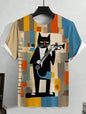 3D Print Funny Cat Graphic T Shirt Men Fashion Short Sleeve Tops O-Neck Tees Shirts Street Hip Hop Summer Casual Men's Clothing
