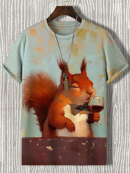Funny Men's Animal Cat Printed T Shirt Short Sleeved Tees Tops 3D Print O-Neck Shirts Party Summer Casual Men's Clothing Apparel