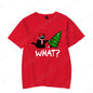 Christmas Black Cat Christmas Tree Print T-shirts Women Summer Short Sleeve Round Neck Loose T-Shirts Creative Personalized Tops