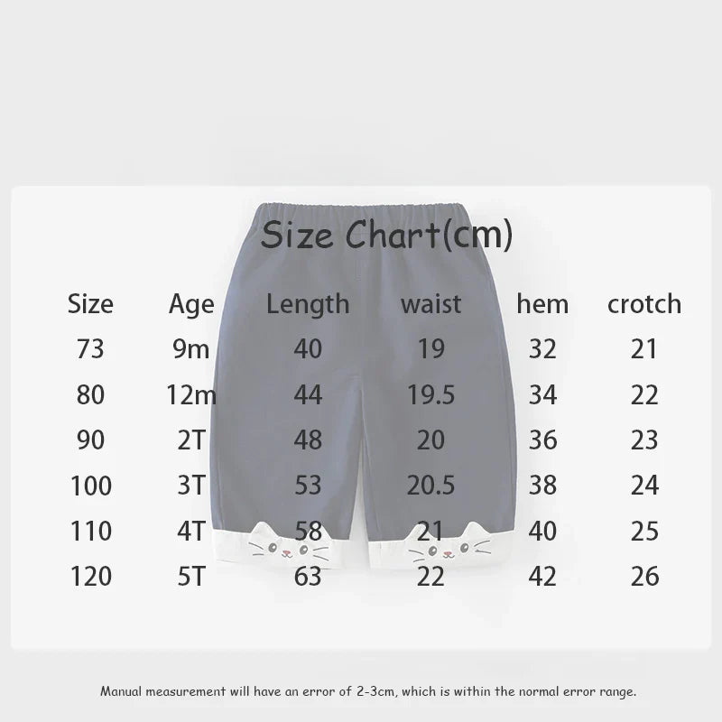 MILANCEL New Autumn Kids Clothes 9M-5T Sweet Cartoon Cat Girls Navy Style Coat +Wide Leg Pants Loose Korean Children Outfit 2PCS