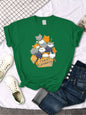 Womany Cats Gathered In The Printing Woman Tshirt Leisure Creativity T Shirt Summer Newtop Crewneck Breathable Woman T Shirts