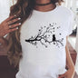 Fashion Women Cartoon Cat Love Pet Lovely Style Shirt Print T-shirts Stylish Short Sleeve Graphic T Top Female Tee T-Shirt
