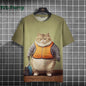 Cat Print T-shirts for Men Casual Short Sleeved Tee Oversized Mens Clothing Men's Funny T-shirt Animal Print Graphic T shirts