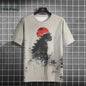 Japanese Men's T-Shirt Ukiyo-E Cat Print Short Sleeve T-Shirt Casual Harajuku Tops Summer Men's Daily Outdoor Oversized Clothing