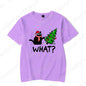 Christmas Black Cat Christmas Tree Print T-shirts Women Summer Short Sleeve Round Neck Loose T-Shirts Creative Personalized Tops