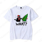 Christmas Black Cat Christmas Tree Print T-shirts Women Summer Short Sleeve Round Neck Loose T-Shirts Creative Personalized Tops