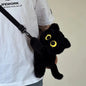 Kawaii Black Cat Plush Fashion Bag Cute Doll Fur Shoulder Bag Women Crossbody Bag Phone Coin Purse Case Gift for Girlfriend