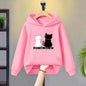 Love you love me cat Children Toddler 3-12 Year Coat Fashion Clothing Boys Girls Hoodie  Tops Spring Autumn Leisure Sweatshirr