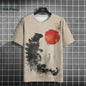 Japanese Men's T-Shirt Ukiyo-E Cat Print Short Sleeve T-Shirt Casual Harajuku Tops Summer Men's Daily Outdoor Oversized Clothing