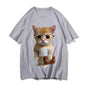 Cat Meme Graphic T Shirt for Men Clothing Funny Munchkin Kitty T-shirt Unisex Casual Children Tops Tee Shirts Cute Short Sleeve