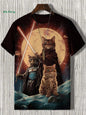 Funny Men's Animal T-Shirt 3D Cat Pattern Design Short Sleeve T-Shirt Oversized Hip Hop Tops Summer Daily Men's Casual Clothing