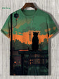 Funny Men's Animal T-Shirt 3D Cat Pattern Design Short Sleeve T-Shirt Oversized Hip Hop Tops Summer Daily Men's Casual Clothing