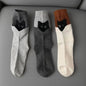 3 Pairs Kits Cat Cartoon Mid-Calf Socks Funny Hide-and-Seek Cute Warm Socks Cotton Women Home Sleep Stockings Black Gray
