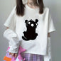 Fashion Breathable Loose Casual Round-Neck WomenT-shirt Creative Cat Pattern Printing Top Harajuku Aesthetics Vintage Gothic Tee