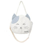 Cute Cat Tote Bag Large Capacity Round Cartoon Handbags Shoulder Bag Bags for Women Youth Fashion Sling Messenger Bag Purses Sac