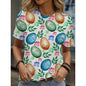 Cat Animal Pattern T-Shirt For Women Easter Egg 3D Printed T Shirts Summer Casual Oversized Tees Round Neck Tops Short Sleeves