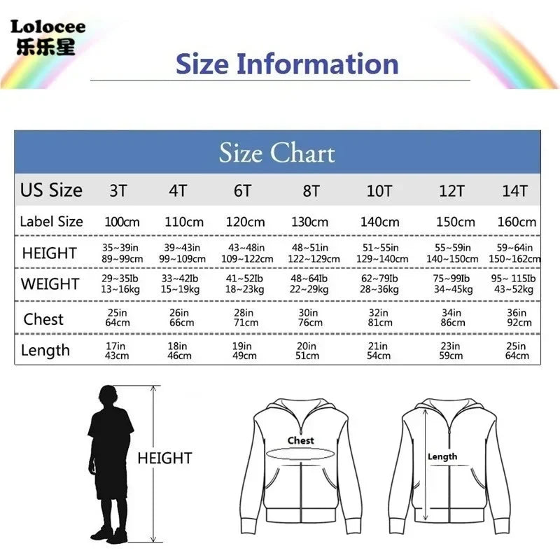 Cute Black Cat Print Zip-up Jacket Spring Boys Hooded Sweatshirt Cartoon Zipper Coat Autumn Kids Outdoor Hoodie Clothing MKA1