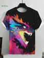 Funny Men's Animal T-Shirt 3D Cat Pattern Design Short Sleeve T-Shirt Oversized Hip Hop Tops Summer Daily Men's Casual Clothing