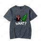 Christmas Black Cat Christmas Tree Print T-shirts Women Summer Short Sleeve Round Neck Loose T-Shirts Creative Personalized Tops