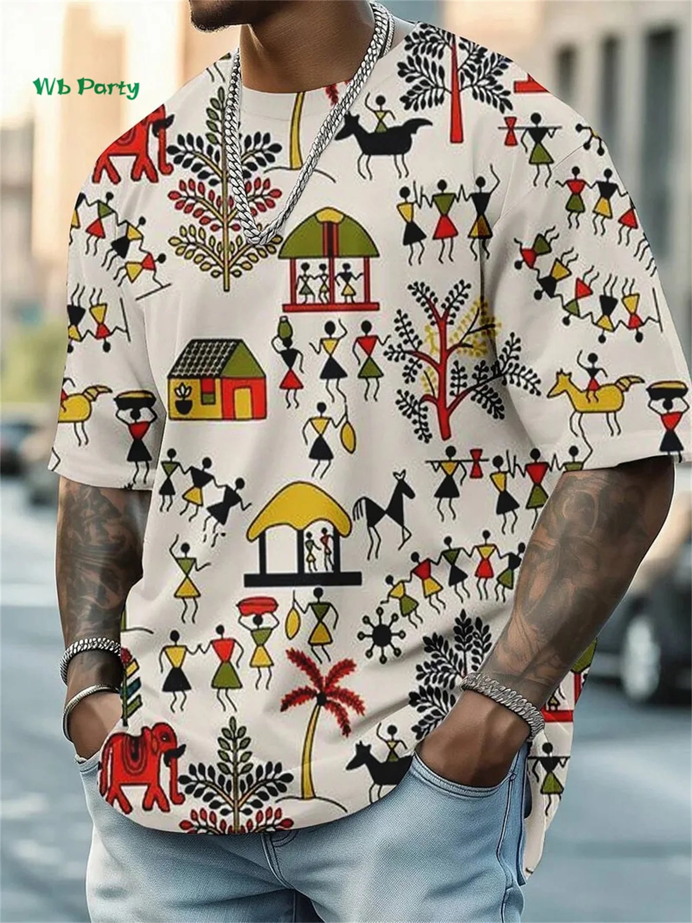 Funny Design Men's T-Shirt Fashion Animal Print Short Sleeve T-Shirt Oversized Harajuku Tops Summer Men's Street Casual Clothing