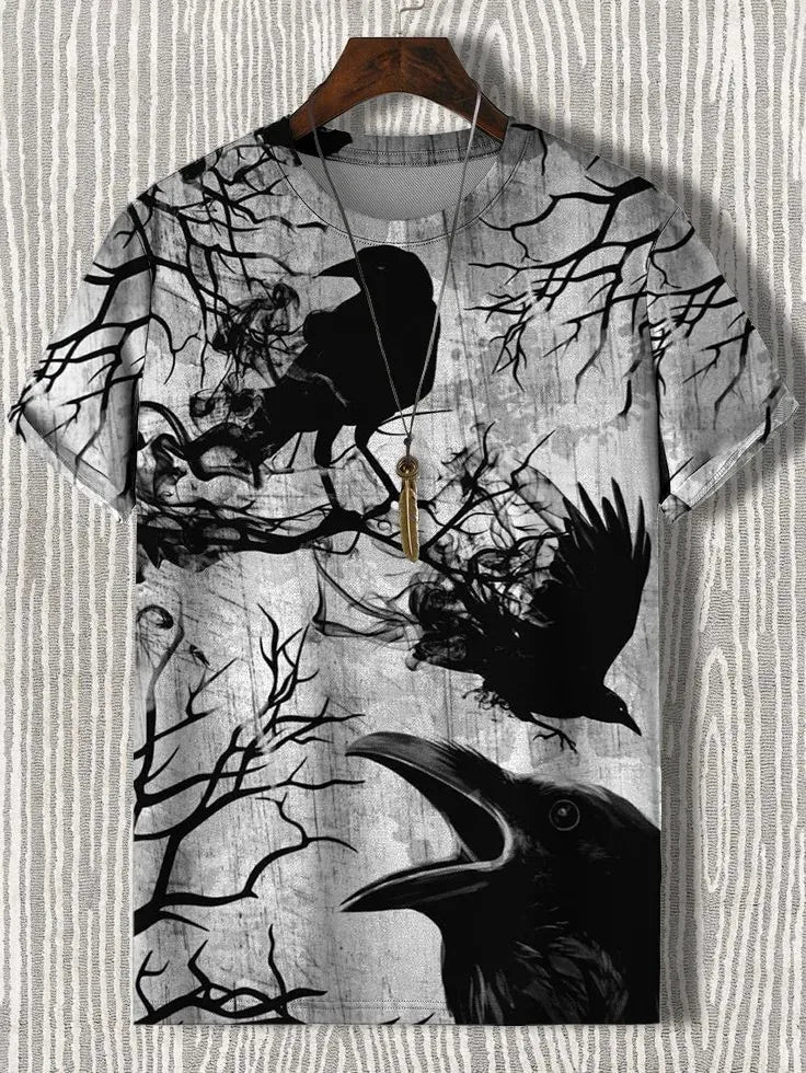 Funny Men's Animal Cat Printed T Shirt Short Sleeved Tees Tops 3D Print O-Neck Shirts Party Summer Casual Men's Clothing Apparel
