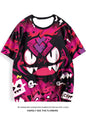Cartoon printed short-sleeved T-shirt men's loose plus size shirt cartoon around half sleeve thin trend student T-shirt