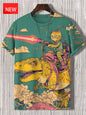 Men's Funny Animal Cat Print T-Shirt 3D Print Short Sleeve T-Shirt Top New In Oversized O-Neck T-Shirt For Men Streetwear