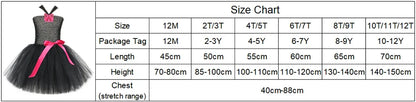 Black Cat Costume for Girls Carnival Party Fancy Dress Up Clothes Outfit Toddler Kids Halloween Tutu Dress Animal Kitty Costumes