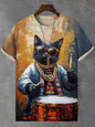 3D Print Funny Cat Graphic T Shirt Men Fashion Short Sleeve Tops O-Neck Tees Shirts Street Hip Hop Summer Casual Men's Clothing