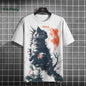 Japanese Men's T-Shirt Ukiyo-E Cat Print Short Sleeve T-Shirt Casual Harajuku Tops Summer Men's Daily Outdoor Oversized Clothing