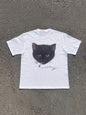 Women's Casual Cats Smoke Print Graphic Short Sleeve T-Shirt Graphic Tees Women Tops Fashionable