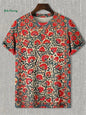 Funny Design Men's T-Shirt Fashion Animal Print Short Sleeve T-Shirt Oversized Harajuku Tops Summer Men's Street Casual Clothing