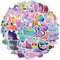 50Pcs Cute Aesthetic Cat Cartoon Rainbow Starry Sky Cat Stickers, Waterproof Stickers for Water Bottle, Laptop, Phone,