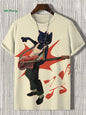 Funny Design Men's T-Shirt Fashion Animal Print Short Sleeve T-Shirt Oversized Harajuku Tops Summer Men's Street Casual Clothing