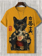 Men's Funny Animal Printed T-Shirt Summer Short Sleeved Tees Tops Fashion Cat 3D Print Crew Neck Casual Oversized Men's Clothing