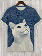 Fashion Cat 3D Printed T Shirts For Men Summer Casual Crew Neck Cats Graphic Short Sleeve T-shirt Trend Streetwear Oversized Tee