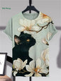 Funny Men's Animal T-Shirt 3D Cat Pattern Design Short Sleeve T-Shirt Oversized Hip Hop Tops Summer Daily Men's Casual Clothing