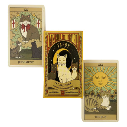 Cats Rule The Earth Tarot Cards A 78 Deck Oracle English Visions Divination Edition Borad Playing Games