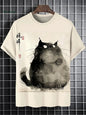 Funny Men's Animal T-Shirt 3D Cat Pattern Design Short Sleeve T-Shirt Oversized Hip Hop Tops Summer Daily Men's Casual Clothing