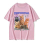 Professional Cat Eater Funny Cat Lover T-Shirt Women's Casual Fashion Clothing T-Shirt Unisex T-Shirt Graphic T Shirts Summer